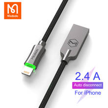 MCDODO USB Cable Auto Disconnect 2.4A for iPhone12 11 Pro XS Max XR 8 7 6S Plus iPad lightning Fast Charging LED Phone Data Cord 2024 - buy cheap