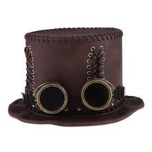 Adults Steampunk Gear Punk Hat with Goggle Victorian Fancy Dress Accessories 2024 - buy cheap