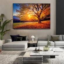 Paisagem natural pôr-do-sol quadros em tela quadros da arte da lona quadros em tela de árvores modernas 2024 - compre barato