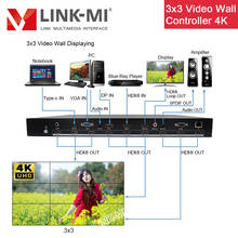 Настенный видеоконтроллер LINK-MI 4K 3x3 с входами HDMI/VGA/DP/USB Type-C, 2x3 2x2, индивидуальная видеостена 10x10 2024 - купить недорого