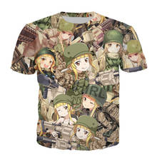 SOSHIRL Kawaii аниме футболка для девочек камуфляжная футболка с солдатиком забавная женская летняя уличная футболка Harajuku рубашка унисекс классические топы 2024 - купить недорого