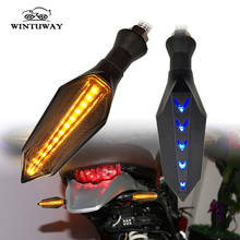 WINTUWAY-Lámpara LED de señal de doble color para motocicleta, indicadores de parpadeo de agua corriente, luces de señal de giro, accesorios para motocicleta 2024 - compra barato