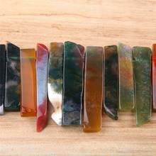 15.5" Natural Indian Agat Point Beads Rough Agat Slab Raw Nugget Slice Gem Stone Stick Beads For DIY Jewelry Graduated Pendant 2024 - buy cheap