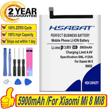 HSABAT Top Brand 100% New 5900mAh BM3E Battery for Xiaomi Mi 8 Mi8 M8 within tracking number 2024 - buy cheap