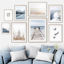 Plank Bridge Pine Tree Forest Beach Birds Wall Art Canvas Painting Nordic Posters And Prints Wall Pictures For Living Room Decor 2024 - buy cheap
