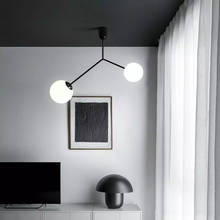 Lámpara de araña de línea minimalista nórdica para sala de estar, comedor, decoración del hogar, barra de luz colgante, lámpara de iluminación Industrial creativa 2024 - compra barato