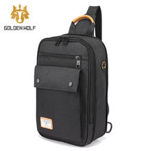 Goloen wolf bolsa de peito masculina, bolsa de ombro transversal para homens, bolsa de viagem, alta capacidade, anti-roubo para telefone masculina 2024 - compre barato