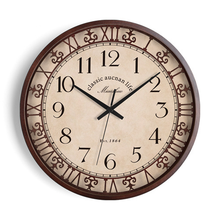 Large Wood Wall Clock Modern Retro Luxury American Living Room Led Wall Watch Creative Wall Clock Modern Design Farmhouse Decor 2024 - buy cheap