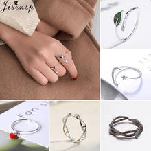Jisensp корейская мода кристалл луна звезда кольца для женщин Свадебные ювелирные изделия регулируемый лист ДНК сердце кольцо на палец оптом 2024 - купить недорого