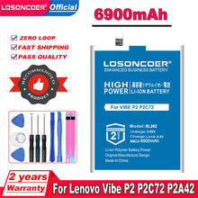 Losoncoer bl262 6900mah bateria para lenovo vibe p2 p2a42 p2a40 p2c72 c72 a42 bateria do telefone móvel 2024 - compre barato
