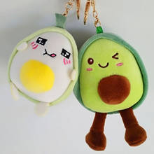 1 pçs kawaii chaveiro brinquedos de pelúcia abacate enchidos frutas bonecas abacate chaveiro bonecas saco decoração chaveiro brinquedos para crianças do bebê 2024 - compre barato