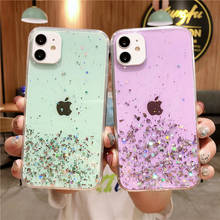 Transparent Bling Glitter Powder Phone Case For iPhone 12 11 Pro Max X XR XS Max 6 6S 7 8 Plus SE2020 Luxury Soft Silicone Cover 2024 - buy cheap