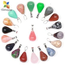 Natural Stone Wholesale 50Pcs 18mm Crystal Quartz Pink Round Water Drop Teardrop Pendants Charms For DIY Jewelry Making 2024 - buy cheap