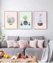 Modern Watercolor Cactus Banner Canvas Painting Posters And Prints Pictures Wall Art Living Room Bedroom Bedside Home Decoration 2024 - buy cheap