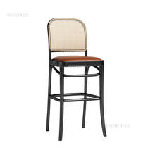 Изготовленные на заказ барные стулья из кованого железа ротанга барный стул Юго-Восточной Азии спинки барные стулья для кухни дизайнерский высокий стул Ins кресло 2024 - купить недорого