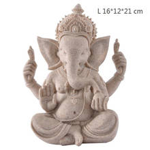 [Hht] escultura de artesanato de arenito sentado meditação estátua de buda elefante ganesha escultura incenso queimador de feng shui decoração 2024 - compre barato