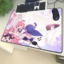 XGZ Anime Large Size Gaming Mouse Pad Black Lock Edge Pure Cute Girl Laptop PC Desk Pad Pink Sister Rubber Non-slip Universal 2024 - buy cheap