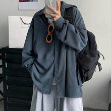 Camisa informal de manga larga para hombre, chaqueta de pana estilo coreano, ruffian, guapo, Harajuku, combina con todo, para otoño 2024 - compra barato