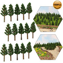 S3812 100pcs Model Trees 1:220 Artificial Pine Trees Deep Green N Z Scale Layout 35mm Architecture for Model Railway 2024 - buy cheap