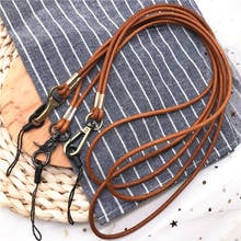 New Genuine Leather Lanyard Neck Strap For Mobile Phone Bag Keys Work Card Holder Neck Lanyard Straps Keychain Keyring Gift 2024 - buy cheap