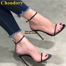 Choudory Black Satin Cloth PVC Strappy High Heel Sandals Sexy Patchwork Buckle Strap Shoes Gladiator Banquet Pumps Dropship 2024 - buy cheap