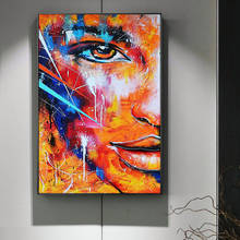 Fire pinturas abstratas de meia face, arte grafite moderna, quadros de tela para sala, decoração de parede, posteres e impressões 2024 - compre barato