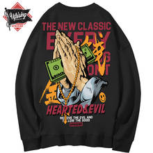 Hoodies, Sweatshirts Spring Hip Hop Men Powerful Hands Printed Harajuku Streetwear LONG Sleeve Tops Cotton Hoodies 2024 - buy cheap