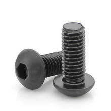 Tornillos de cabeza media redonda Allen M2.5, tornillo hexagonal de seta, tornillo mecánico, Perno de color negro de 4mm-12mm de longitud, 50 Uds. 2024 - compra barato