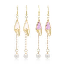 Fashion Design Butterfly Wings Crystal Tassel Pendant Earrings For Women Girls Geometric Charms Dangle Ear Jewelry Party Gifts 2024 - buy cheap