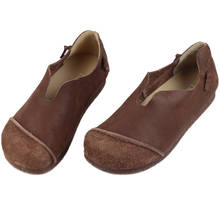 Careaycut-novo sapato de couro genuíno puro artesanal, roupa retrô mori, sapatos femininos casuais, confortáveis, em 4 cores 2024 - compre barato