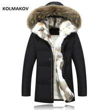 2021 winter Men and women duck down jacket men's coat parkas warm Rabbit fur collar Hooded Warm Down Coat Male Parkas men 2024 - buy cheap