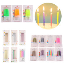 6pcs/10pcs box Long Pencil Cake Candle Safe Flames Kids Birthday Party Wedding Cake Candle Favor Supplies Cake Decorations 2024 - buy cheap