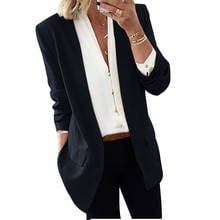 Women Elegant Business OL Coat Cardigan Slim Suit Solid Color Long Sleeve Jackets -MX8 2024 - buy cheap