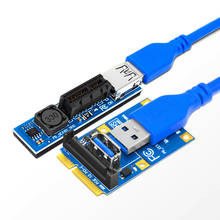 Mini PCI-E to PCI-E X1 Riser Card PCI Express X1 Slot Dual SATA Power Connector 60cm USB 3.0 Cable Extension Port Adapter Raiser 2024 - buy cheap