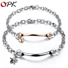 OPK Couple bangle bracelet Stainless steel Sweet Love Bracelet Link Chain Lovers Couple Bracelet Gift Health Bracelet Jewelry 2024 - buy cheap