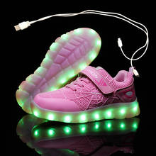 Sapatos infantis de led iluminados e recarregáveis por usb, sapatos luminosos de alta qualidade com 7 cores, para meninos e meninas, em oferta, 2020 2024 - compre barato
