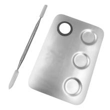 Stainless Steel Cosmetic Makeup Palette Metal Mixing Palette with Spatula Tool 2024 - buy cheap