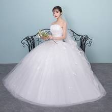 Train wedding dress bride ball gowns 2020 new princess bra simple lace up plus size wedding dresses tail dresses 2024 - buy cheap