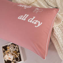 Fundas de almohada de algodón con estampado de letras para niños y adultos, fundas de almohada de 48x74cm, color rosa y azul, lote de 2 unidades 2024 - compra barato