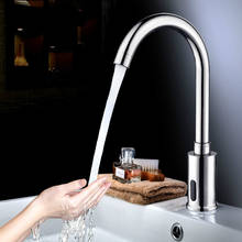 Grifo de lavabo de baño con Sensor infrarrojo automático, grifo de agua fría individual, ahorro de agua inductivo, montaje en cubierta 2024 - compra barato