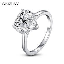 ANZIW Luxury 925 Sterling Silver Rings 4 Carats Heart Engagement Wedding Halo Rings anillos plata 925 para mujer squillare 2024 - buy cheap