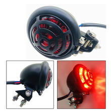 Luz LED de parada de freno para motocicleta, indicador trasero Universal redondo de aleación negra para Honda, Yamaha, Suzuki, Cafe Racer 2024 - compra barato