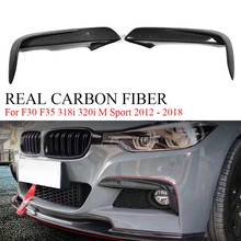 NEW-Carbon Fiber Front Bumper Canards Splitters Fog Lamp Cover Trim For-BMW 3 Series F30 F35 318I 320I M Sport 2012 - 2018 2024 - buy cheap