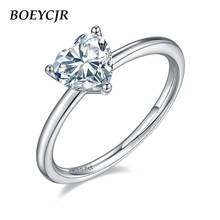 BOEYCJR 925 Silver Heart Cut 1ct 6.5*6.5mm F Color Moissanite VVS Engagement Wedding Ring For Women 2024 - buy cheap
