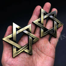2x Metal Star of David Jewish Hexagram Car Emblem Badge Motorcycle Tank Decals 2024 - buy cheap