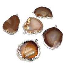 2020 Natural Stone Pendants Irregular Brown S Agated Pendant Making For Jewelry Necklace Accessories Gift For Women 2024 - buy cheap