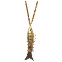 Colar com pingente de peixe dourado animal, colar feminino, acessórios de metal para festa 2024 - compre barato