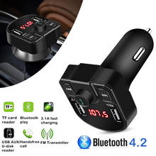 3.1A Dual USB Charger Handsfree Wireless Bluetooth Car Kit FM Transmitter Car MP3 Player Mobile Phone Car Charger adapter DC-C2 2024 - buy cheap