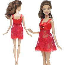 Conjunto de pijama rojo para muñeca Barbie, ropa interior, disfraces de encaje, sujetador, accesorios, 1 Set 2024 - compra barato