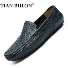 Men Casual Shoes Luxury Brand Summer Genuine Leather Mens Loafers Moccasins Hollow Out Breathable Slip on Driving Shoes Zapatos 2024 - buy cheap